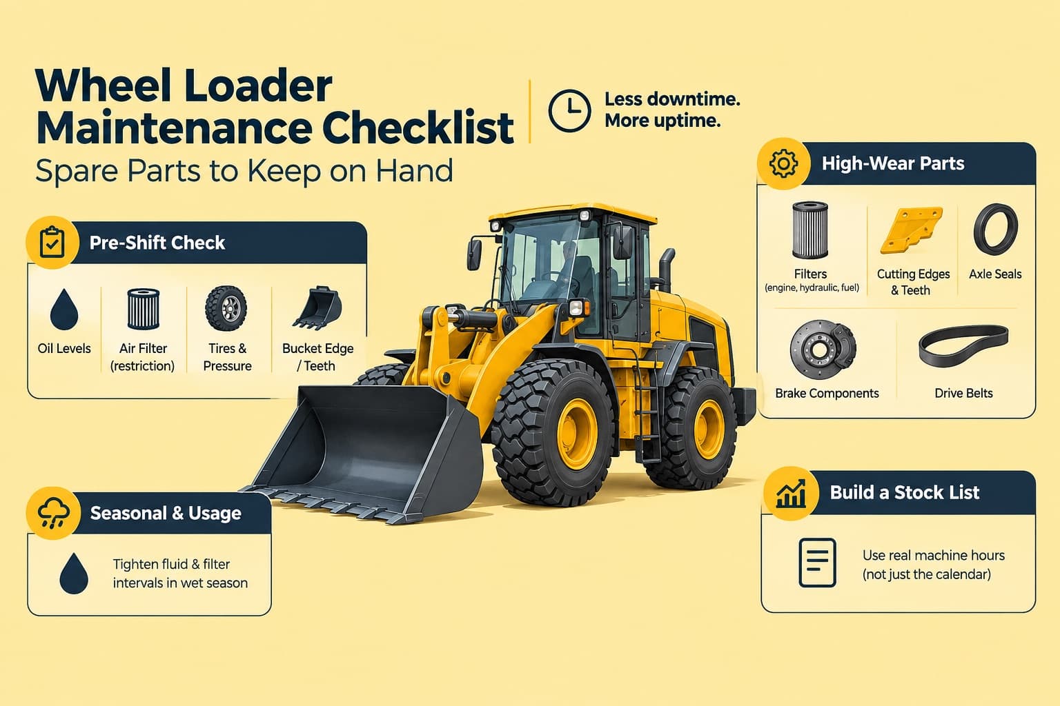 Wheel Loader Maintenance Checklist: Spare Parts to Keep on Hand